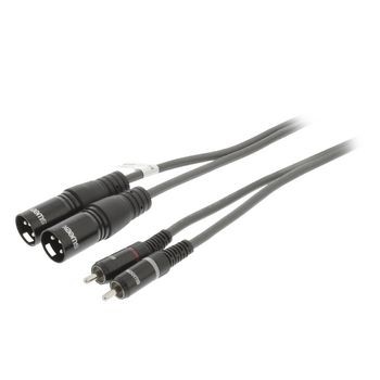 XLR-Stereokabel 2x XLR 3-pol. male - 2x RCA male 3.0 m Dunkelgrau