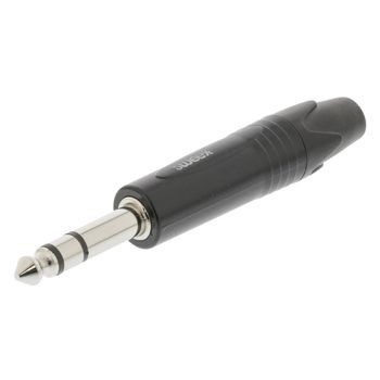 Audio-Stecker 6.35 mm vernickelt Schwarz