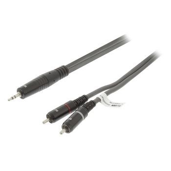 Stereo-Audiokabel 3.5 mm male - 2x RCA male 3.0 m Dunkelgrau