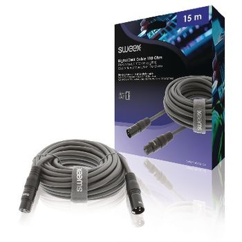 XLR-Digital-Kabel XLR 3-pol. male - XLR 3-pol. female 15.0 m Dunkelgrau