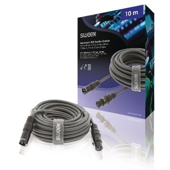 XLR-Stereokabel XLR 3-pol. male - XLR 3-pol. female 10.0 m Dunkelgrau