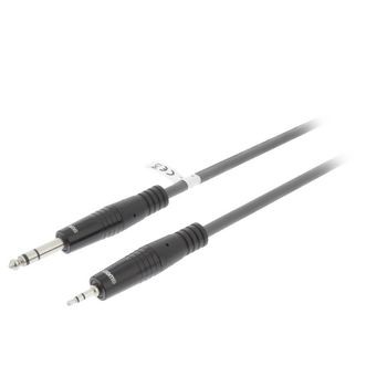 Stereo-Audiokabel 6.35 mm male - 3.5 mm male 1.5 m Dunkelgrau