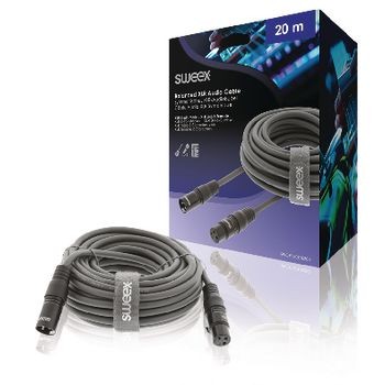 XLR-Stereokabel XLR 3-pol. male - XLR 3-pol. female 20.0 m Dunkelgrau