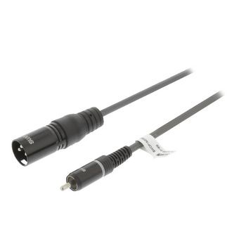 XLR-Kabel mono XLR 3-pol. male - RCA male 3.0 m Dunkelgrau