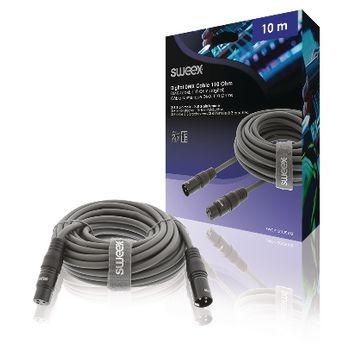 XLR-Digital-Kabel XLR 3-pol. male - XLR 3-pol. female 10.0 m Dunkelgrau