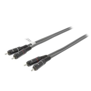 Stereo-Audiokabel 2x RCA male - 2x RCA male 3 m Dunkelgrau