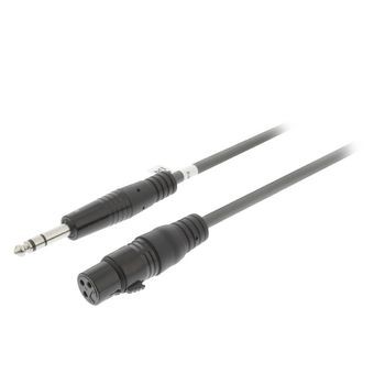 XLR-Stereokabel XLR 3-pol. female - 6.35 mm male 1.5 m Dunkelgrau