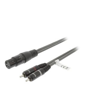 XLR-Stereokabel XLR 3-pol. female - 2x RCA male 3.0 m Dunkelgrau