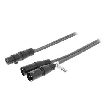 XLR-Stereokabel 2x XLR 3-pol. male - XLR 3-pol. female 1.5 m Dunkelgrau