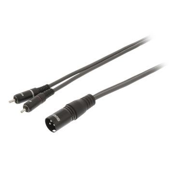 XLR-Stereokabel XLR 3-pol. male - 2x RCA male 1.5 m Dunkelgrau