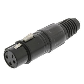 Stecker XLR 3-Pin Female vernickelt Schwarz