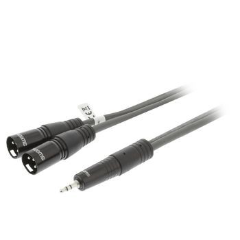 XLR-Stereokabel 2x XLR 3-pol. male - 3.5 mm male 1.5 m Dunkelgrau