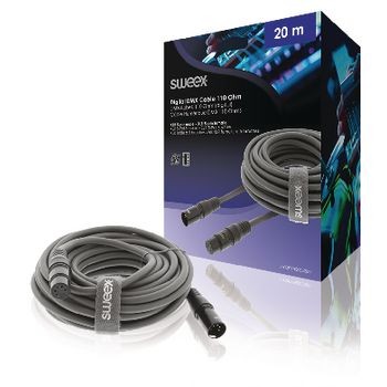 XLR-Digital-Kabel Stecker XLR 5-polig - Buchse XLR 5-polig 20.0 m Dunkelgrau