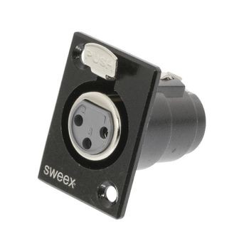 Stecker XLR 3-Pin Female vernickelt Schwarz