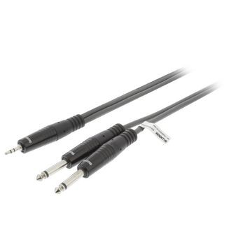 Stereo-Audiokabel 2x 6.35 mm male - 3.5 mm male 3.0 m Dunkelgrau