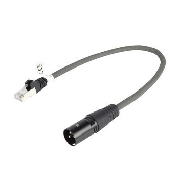 XLR-Digital-Kabel XLR 3-pol. male - RJ45 Stecker 0.30 m Dunkelgrau