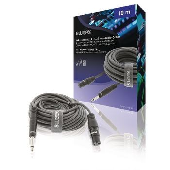 XLR-Kabel mono XLR 3-pol. female - 6.35 mm male 10.0 m Dunkelgrau