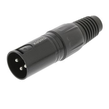 Stecker XLR 3-Pin Male vernickelt Schwarz